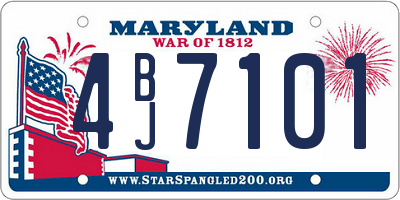 MD license plate 4BJ7101