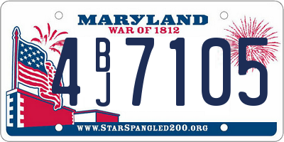 MD license plate 4BJ7105