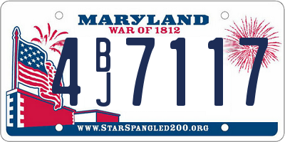 MD license plate 4BJ7117