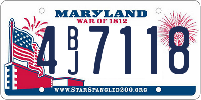 MD license plate 4BJ7118