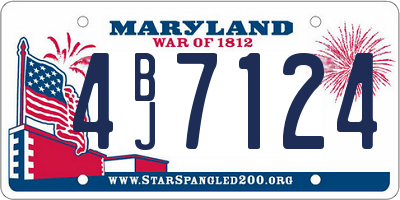 MD license plate 4BJ7124