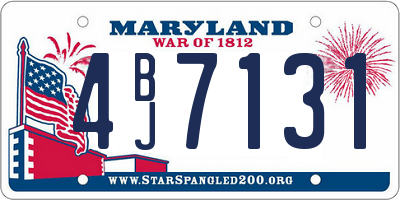 MD license plate 4BJ7131