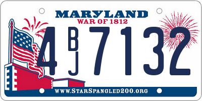 MD license plate 4BJ7132