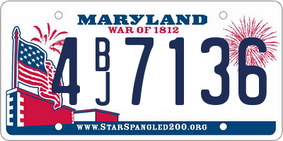 MD license plate 4BJ7136
