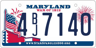 MD license plate 4BJ7140