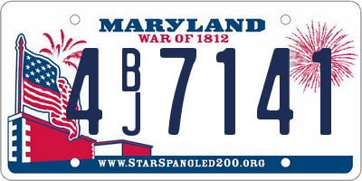 MD license plate 4BJ7141