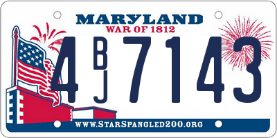 MD license plate 4BJ7143