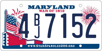 MD license plate 4BJ7152