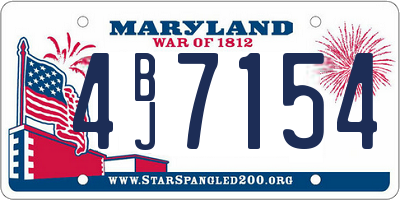 MD license plate 4BJ7154