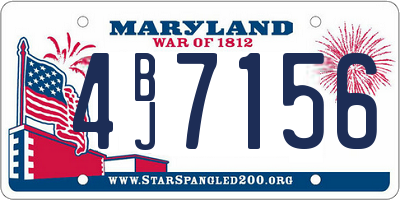MD license plate 4BJ7156