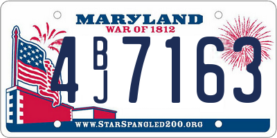 MD license plate 4BJ7163