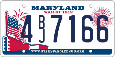 MD license plate 4BJ7166