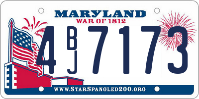 MD license plate 4BJ7173