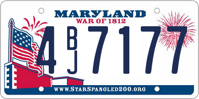 MD license plate 4BJ7177
