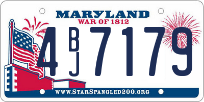 MD license plate 4BJ7179