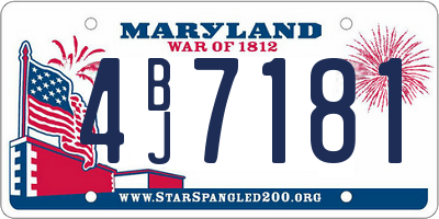 MD license plate 4BJ7181