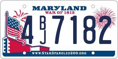 MD license plate 4BJ7182