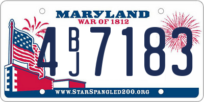 MD license plate 4BJ7183