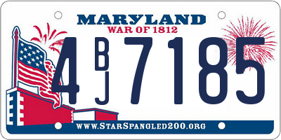 MD license plate 4BJ7185