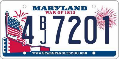 MD license plate 4BJ7201