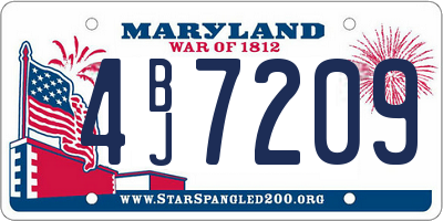 MD license plate 4BJ7209