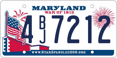 MD license plate 4BJ7212