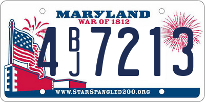MD license plate 4BJ7213