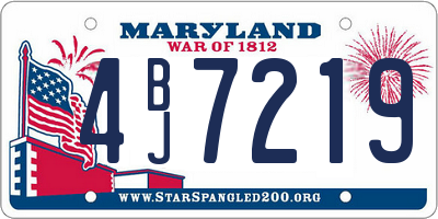 MD license plate 4BJ7219