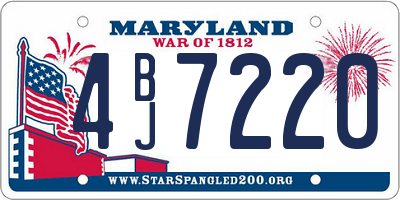MD license plate 4BJ7220