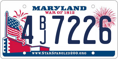 MD license plate 4BJ7226