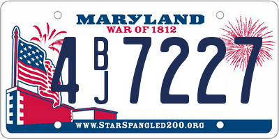 MD license plate 4BJ7227