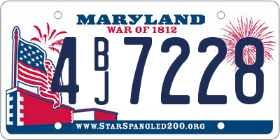 MD license plate 4BJ7228