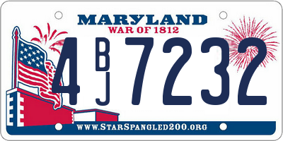 MD license plate 4BJ7232