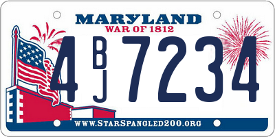 MD license plate 4BJ7234