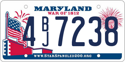 MD license plate 4BJ7238