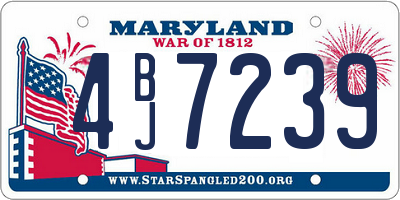 MD license plate 4BJ7239