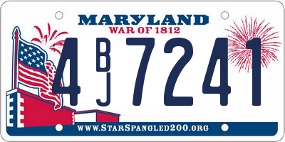 MD license plate 4BJ7241