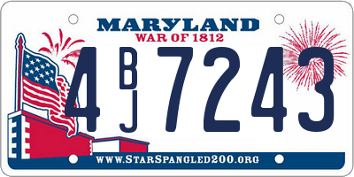 MD license plate 4BJ7243