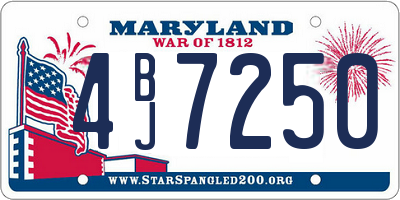 MD license plate 4BJ7250