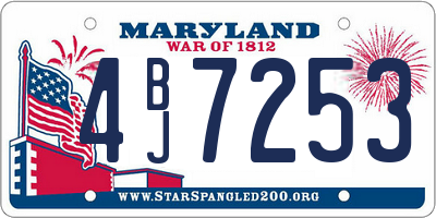 MD license plate 4BJ7253