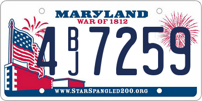 MD license plate 4BJ7259