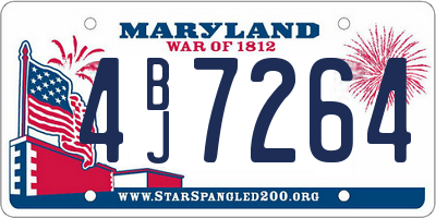 MD license plate 4BJ7264