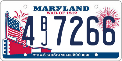 MD license plate 4BJ7266