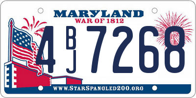 MD license plate 4BJ7268