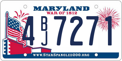 MD license plate 4BJ7271
