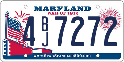 MD license plate 4BJ7272