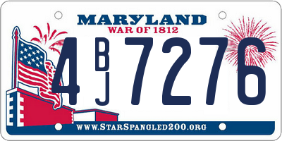 MD license plate 4BJ7276