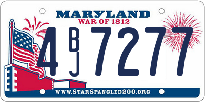 MD license plate 4BJ7277