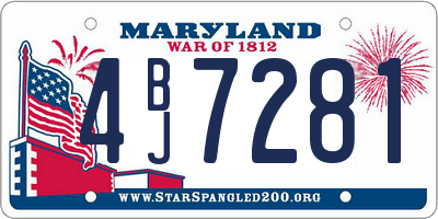 MD license plate 4BJ7281