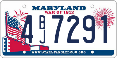 MD license plate 4BJ7291